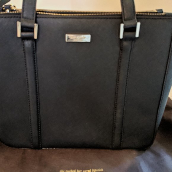Kate Spade Black Saffiano Leather Double Zip Tote - Picture 2 of 5